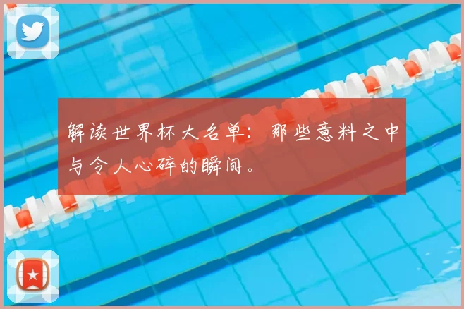 解读世界杯大名单:那些意料之中与令人心碎的瞬间。