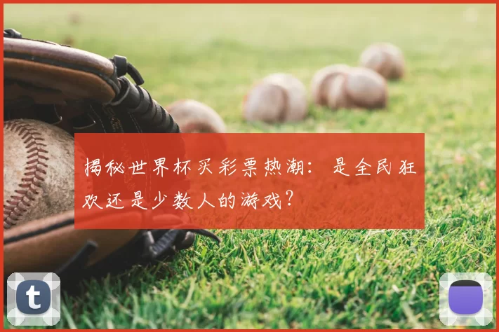 揭秘世界杯买彩票热潮：是全民狂欢还是少数人的游戏？